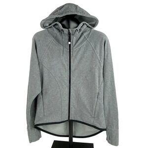 Athleta Full Zip Hoodie Women's S Gray Jacket Long Sleeves Athleisure Sportswear